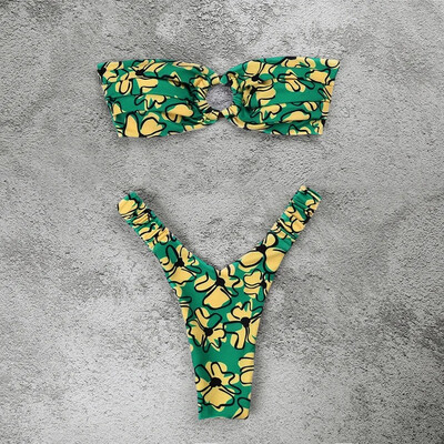 Micro Bikini Push Up naiste ujumistrikood 2024 Seksikad naiste ujumisriided Brasiilia bikiinikomplekt Stringid Biquini ujumiskostüümid Prinditud rannarõivad