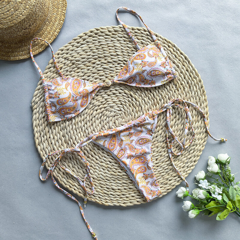 Micro Bikiinid 2024 Seksikad naiste ujumistrikoodid Naiste ujumisriided bikiinikomplekt Ujumiskostüümid Ujumiskostüümid Rannarõivad Trüki Brasiilia Biquini