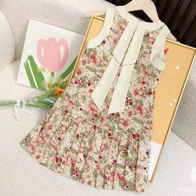 Bear Leader Rose Pink καρό φόρεμα με φιόγκο Κομψό Lolita Child Big Girls Midi φόρεμα Παιδικά φορέματα Teens Party Princess Sundress