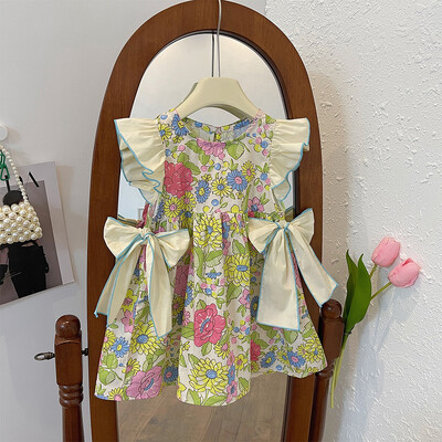 Bear Leader Rose Pink καρό φόρεμα με φιόγκο Κομψό Lolita Child Big Girls Midi φόρεμα Παιδικά φορέματα Teens Party Princess Sundress