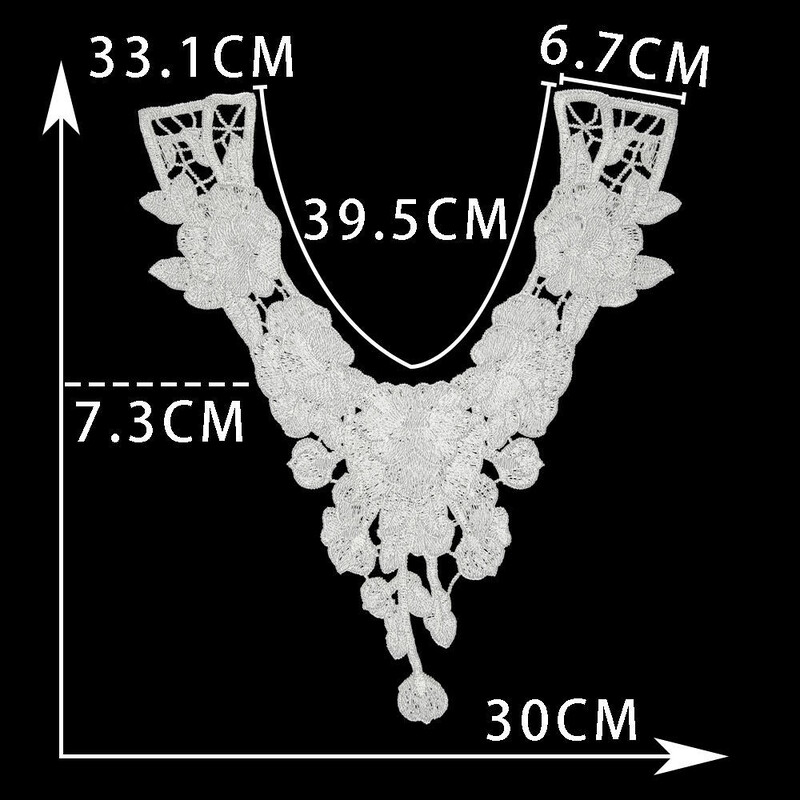 Gamyklinis tiesioginis pardavimas juoda ir balta I tuščiavidurė apykaklė DIY siuvinėjimas nėrinių dekoravimas drabužių aksesuarai siuvimo aksesuarai