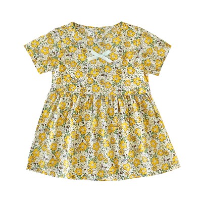 Sanlutozi lilleline beebikleit suvine lühikeste varrukatega pühadepäevane vabaaja laste kleit tüdrukute kleidid