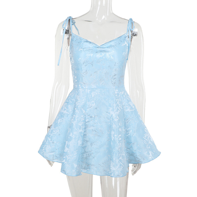 Μίνι φόρεμα TARUXY Jacquard Ζαρτιέ Γυναικείο φόρεμα με λουράκι με στρίφωμα σε γραμμή Α Σέξι εξώπλατο φόρεμα με κορδόνι για γυναικείο βραδινό πάρτι