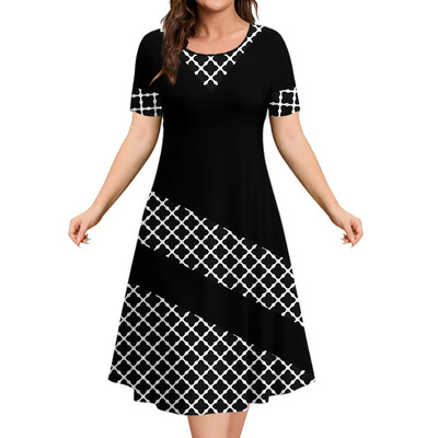 2024 m. vasarinės moteriškos suknelės Moteriški drabužiai trumpomis rankovėmis Moteriški drabužiai laisvi A linijos sijonas Elegantiškos ir gražios moteriškos suknelės