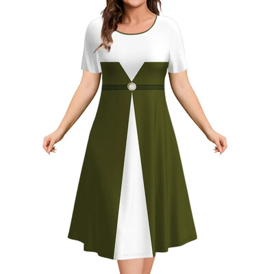 2024 m. vasarinės moteriškos suknelės Moteriški drabužiai trumpomis rankovėmis Moteriški drabužiai laisvi A linijos sijonas Elegantiškos ir gražios moteriškos suknelės