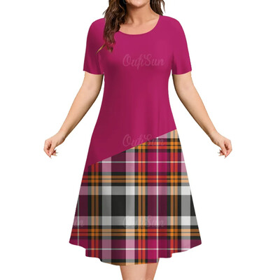 2024 m. vasarinės moteriškos suknelės Moteriški drabužiai trumpomis rankovėmis Moteriški drabužiai laisvi A linijos sijonas Elegantiškos ir gražios moteriškos suknelės