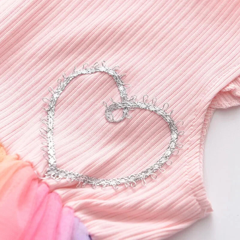 Bear Leader Flying Maneca Fete Rochie Colorata Vara Copii Curcubeu Mesh Rochii de petrecere Imbracaminte pentru copii Rochii tinute