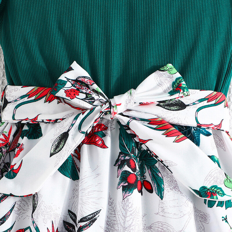 Kleit 7–12-aastastele lastele sünnipäevaks Smaragdrohelised volangidega varrukateta lillelised printsessikleidid Beebitüdrukule