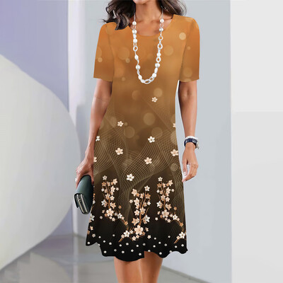 Moteriška vasaros suknelė Mergaičių madinga suknelė megztinis su gėlėmis 3D margintas sijonas Moteriškas 2024 m. Elegantiškas šventinis laisvas drabužis