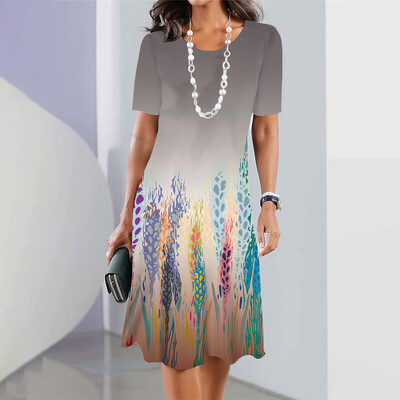 Moteriška vasaros suknelė Mergaičių madinga suknelė megztinis su gėlėmis 3D margintas sijonas Moteriškas 2024 m. Elegantiškas šventinis laisvas drabužis