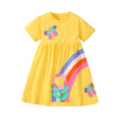 Jumping Meters 2-7 ετών Summer Princess Baby Girls Dresses Dots παγωτό απλικέ πάρτι γενεθλίων Παιδικά κοντομάνικα φόρεμα