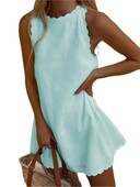 Ljetna seksi bijela haljina bez rukava Ženska modna elegantna ležerna uredska večernja mini haljina Nova ženska jednobojna haljina za odmor Nova