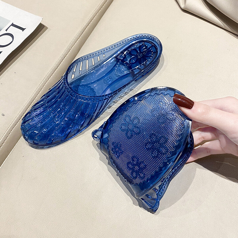 Vasaros moteriški krištoliniai batai tajų stiliaus šlepetės, moteriškos namuose, plokščios šlepetės Pietryčių PVC medžiaga Kasdienis naudojimas Kasdienis stilius