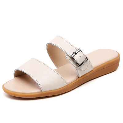 35–40 Moodsad välitingimustes kasutatavad ehtsast nahast sussid Naiste vabaaja libisemisvastased sandaalid Suvised lahedad lamedad tüdrukute kingad Tasuta kohaletoimetamine