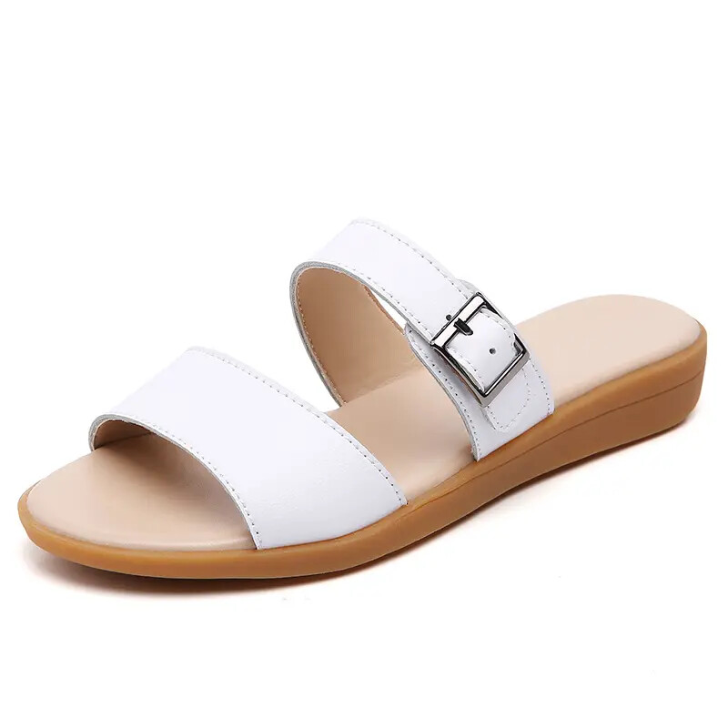 35–40 Moodsad välitingimustes kasutatavad ehtsast nahast sussid Naiste vabaaja libisemisvastased sandaalid Suvised lahedad lamedad tüdrukute kingad Tasuta kohaletoimetamine