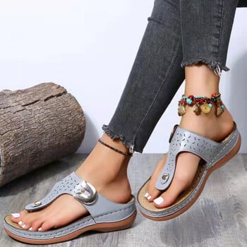 Γυναικεία Σανδάλια Πλατφόρμας Beach Casual Wedges Σαγιονάρες Premium Ορθοπεδικά Ανοιχτά Δάχτυλα Αντιολισθητικά PU Δερμάτινα παπούτσια εξωτερικού χώρου