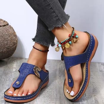 Γυναικεία Σανδάλια Πλατφόρμας Beach Casual Wedges Σαγιονάρες Premium Ορθοπεδικά Ανοιχτά Δάχτυλα Αντιολισθητικά PU Δερμάτινα παπούτσια εξωτερικού χώρου