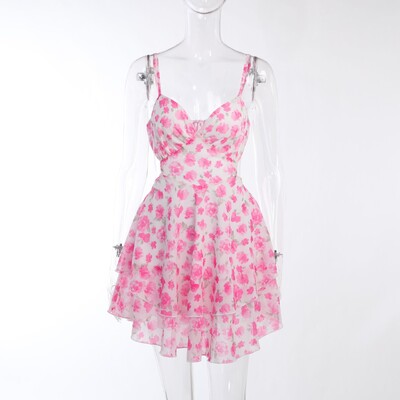 Madinga laisvalaikio suknelė be rankovių, skirtų V formos iškirpte