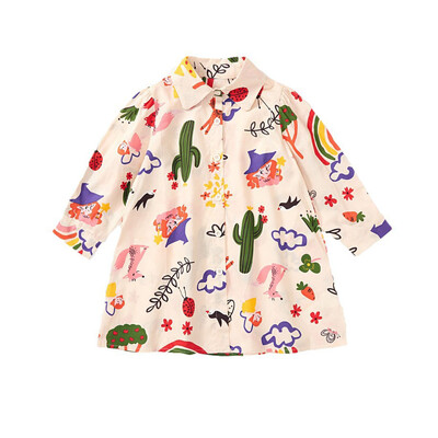 Παιδικό φόρεμα για κοριτσάκι 2-8 T Καλοκαιρινά ρούχα κοντά μανίκια ουράνιο τόξο γκράφιτι στάμπα μπλουζάκι Φόρεμα μόδας για βρέφη