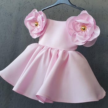 New Fashion Flowers Girls Dress 1st Year Birthday Party Baby Baptism For Girls Princess Christmas Στολή Βρεφικά Vestidos