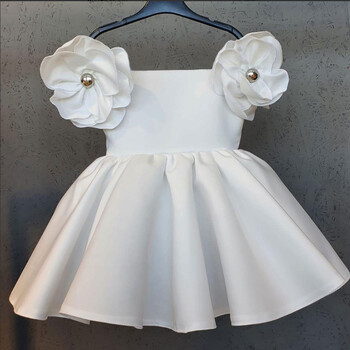 New Fashion Flowers Girls Dress 1st Year Birthday Party Baby Baptism For Girls Princess Christmas Στολή Βρεφικά Vestidos