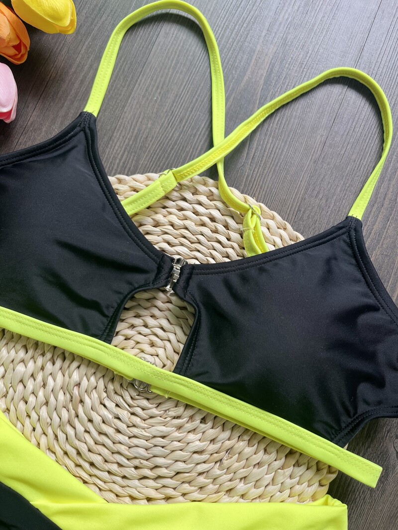 RUOTONSEPT Seksi jednobojni bikini set, ženski kupaći kostim, dvodijelni trokutasti kupaći kostim s tangama, kupaći kostim Brazilian Biquinis