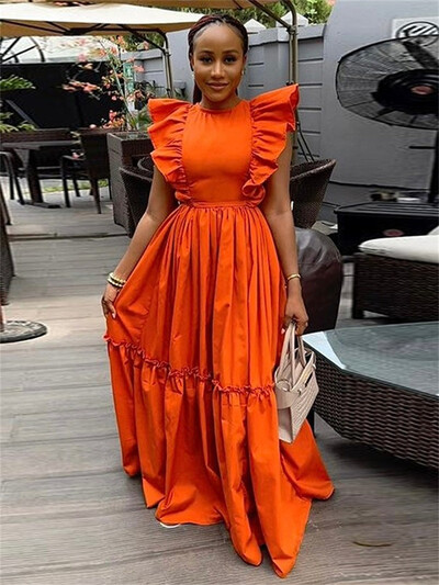 Wmstar kleidid naistele Elegantsed varrukatega, soliidne vabaaja pidulik kleit, uus suveriiete hulgimüük 2024.