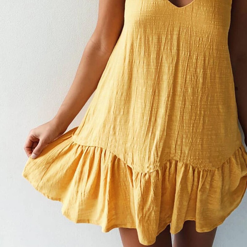 Spagetid rihmaga kleidid, naiste suvekleit 2023 valge vahetuskleit, volangidega Seksikas päikesekleit Mini puuvillane linane Vestidos