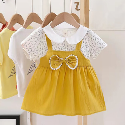 0-4Y Beebi kleit, armas A-joonega printsessi kostüüm, vabaaja triibuline puuvillane lasteriided imikute riided Vestidos Kid Girl A1158