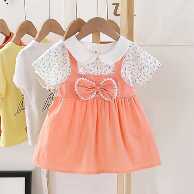 0-4Y Beebi kleit, armas A-joonega printsessi kostüüm, vabaaja triibuline puuvillane lasteriided imikute riided Vestidos Kid Girl A1158