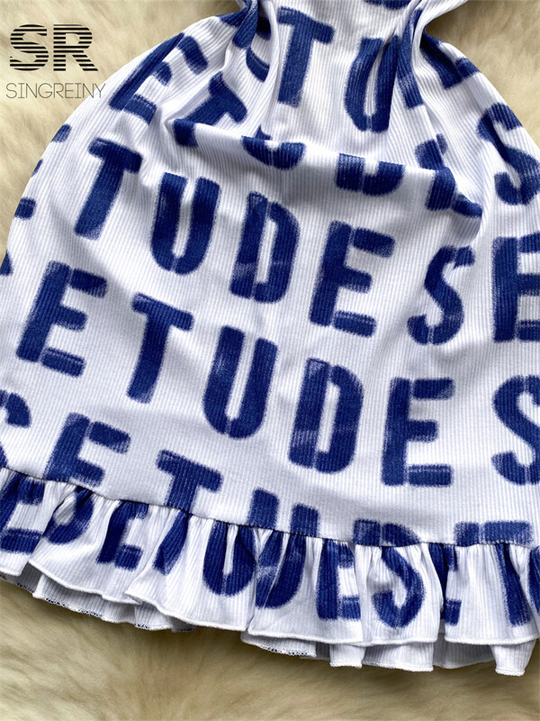 SINGREINY seksikas auklik kleit, naiste päitsetega, nööridega, seljataga naiste suvedisain, kirjatrükiga tänavarõivad õhukese rihmaga kleit