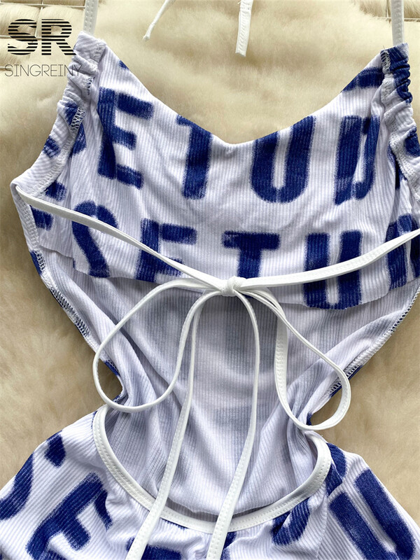 SINGREINY seksikas auklik kleit, naiste päitsetega, nööridega, seljataga naiste suvedisain, kirjatrükiga tänavarõivad õhukese rihmaga kleit