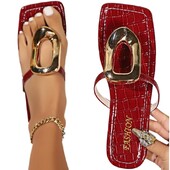 Wine Red Fashion Μεταλλικά Υποδήματα Γυναικείες Παντόφλες Σαγιονάρες Καλοκαιρινή Παραλία Γυναικείες Παντόφλες Παντόφλες Γυναικείες Διαφάνειες Πολυτελή γυναικεία flats σανδάλια Παπούτσια