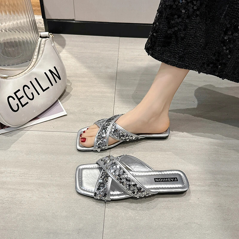 Naiste lamedad sussid 2024. aasta suvi, uue moe naiste rannajalatsid, litrid, vabaaja sussid naistele Zapatos De Mujer