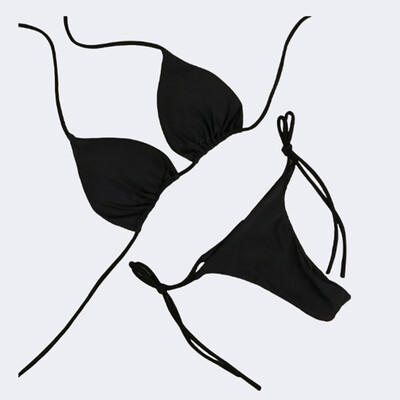 Costum de baie sexy pentru femei Set de bikini cu cravată laterală, cu șnur, tanga, costum de baie pentru femeie, costum de baie brazilian reglabil