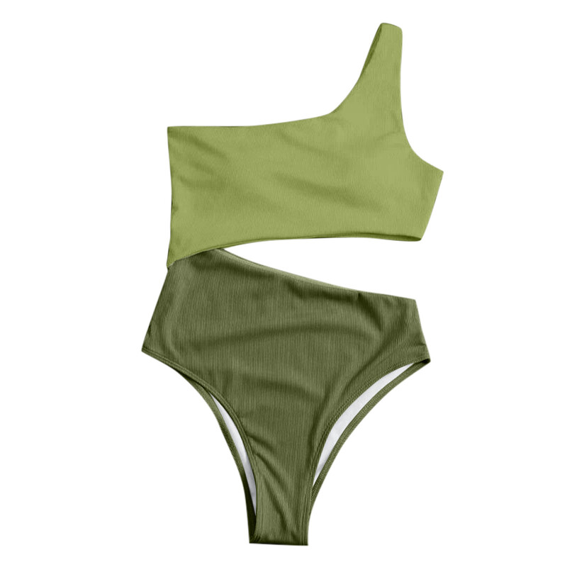 Moteriški vasariniai maudymosi kostiumėliai, 2024 m. seksualus vientisas maudymosi kostiumėlis, moteriškas ant peties