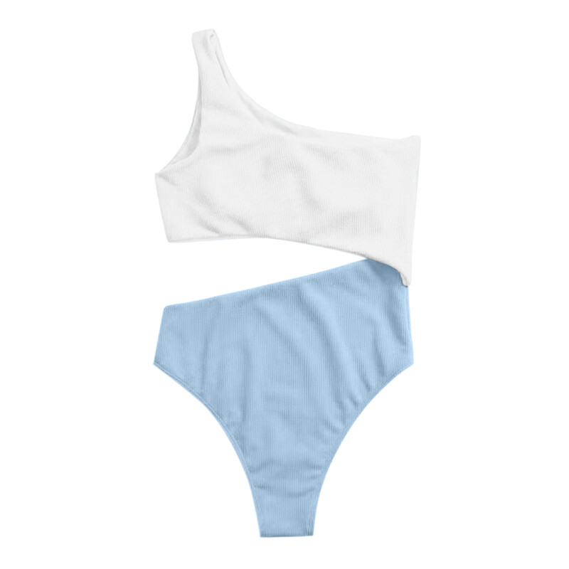 Moteriški vasariniai maudymosi kostiumėliai, 2024 m. seksualus vientisas maudymosi kostiumėlis, moteriškas ant peties