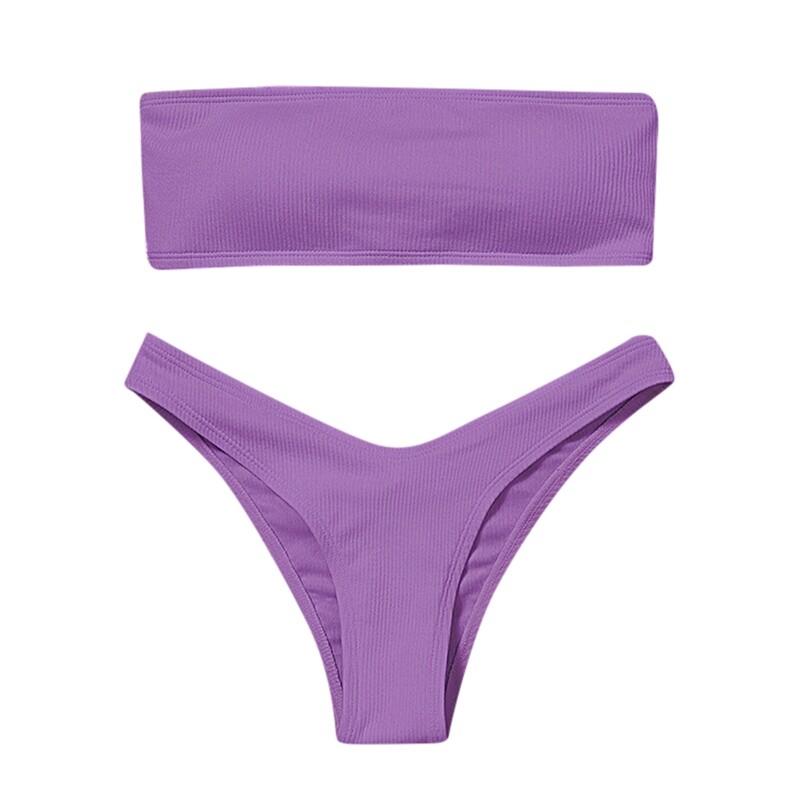 2024. aasta uued, kõrge vöökohaga bikiinid, rihmadeta seksikad bikiinid naiste ujumisriided naiste ujumistrikoo, polsterdatud ujumiskostüüm Monokin Pure Color