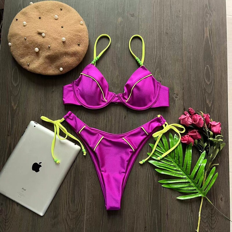 RUOTONGSEPT uus seksikas Push up bikiinikomplekt, madala vöökohaga naiste ujumisriided naiste kaheosalised rannariided 2023 supelkostüüm