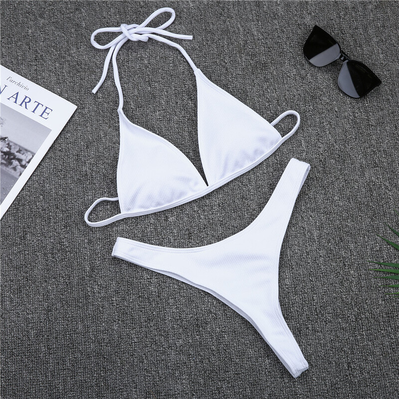 Brasiilia tüdrukute ujumiskostüümid bikiinid, väike karikas + kõrge lõikega rannabikiinid, must/valge mikro ujumiskostüümid, stringid bikiinid