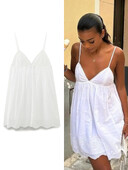 ZABA naiste spagetirihmaga elegantne päitsetega kleit Õrn mereäärne V-kaelusega õlapaelteta pits lühike kleit, reisimine tutvumine pühadekleidid