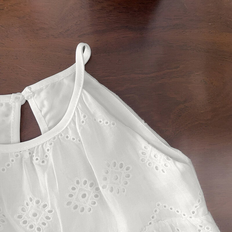 Bear Leader Dizajnirana haljina za djevojčice Ljeto 2023. Modni remen za djevojčice Bijela blagdanska haljina s prslukom srednje dužine Haljina za djevojčice