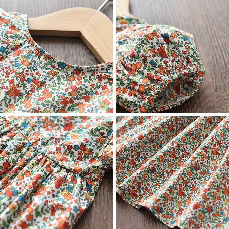 Bear Leader Girls Lilledega vabaajakleit 2023, uus suvine laste lilleline printsesskleit, armsad kostüümid, väikelapsed, lapsed, Vestidos 3 7 a.