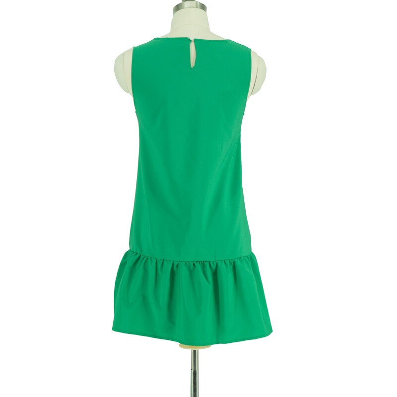 Jocoo Jolee 2024 suvine soliidne ranna šifoonist kleit naiste vabaaja varrukateta volangidega minikleit Elegantne Vestidos rõivad