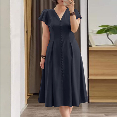 2024 ZANZEA mood naiste kleit suvine lühikeste varrukatega plisseeritud päikesekleit Elegantne V-kaelusega kleit põhjuslik rüü Femme Solid OL Vestido