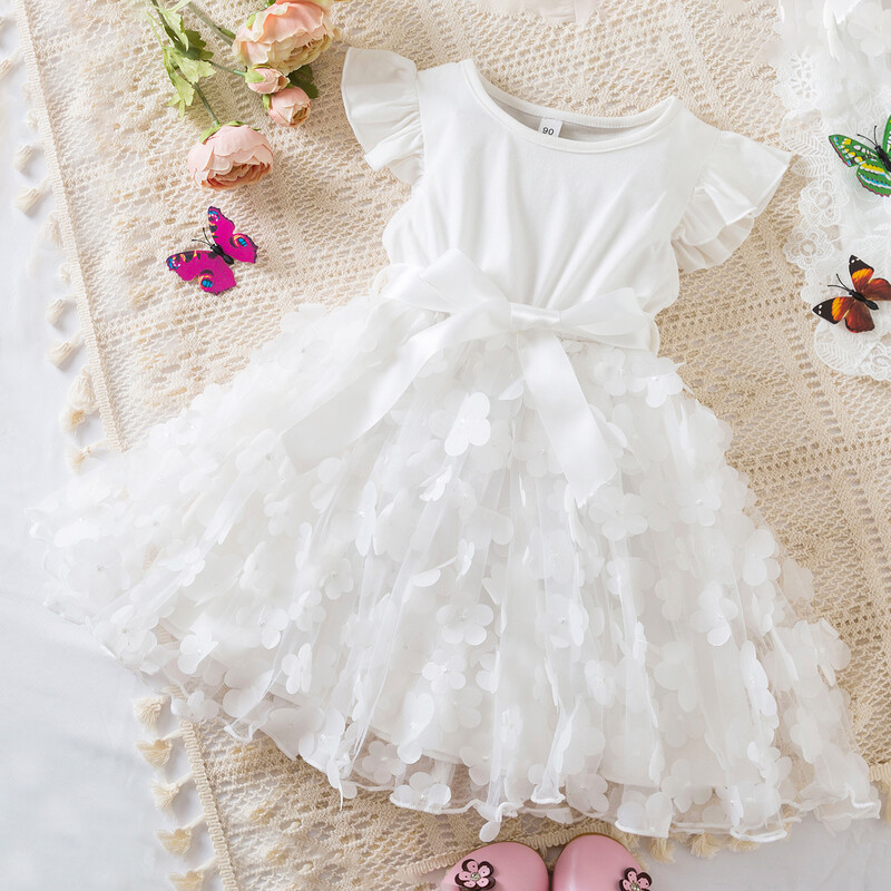 2024 m. nauja vasarinė suknelė mergaitėms nuo 2 iki 6 metų Butterfly Miela vaikiška princesės suknele gimtadienio proga Tvirta elegantiška vestuvinė suknelė