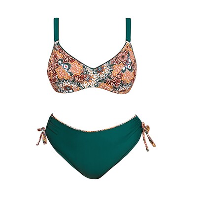 Vintage Γυναικεία Split Μαγιό ψηλόμεσο κάτω μέρος Καλοκαιρινό μαγιό Γυναικεία Two Pieces μαγιό купальник