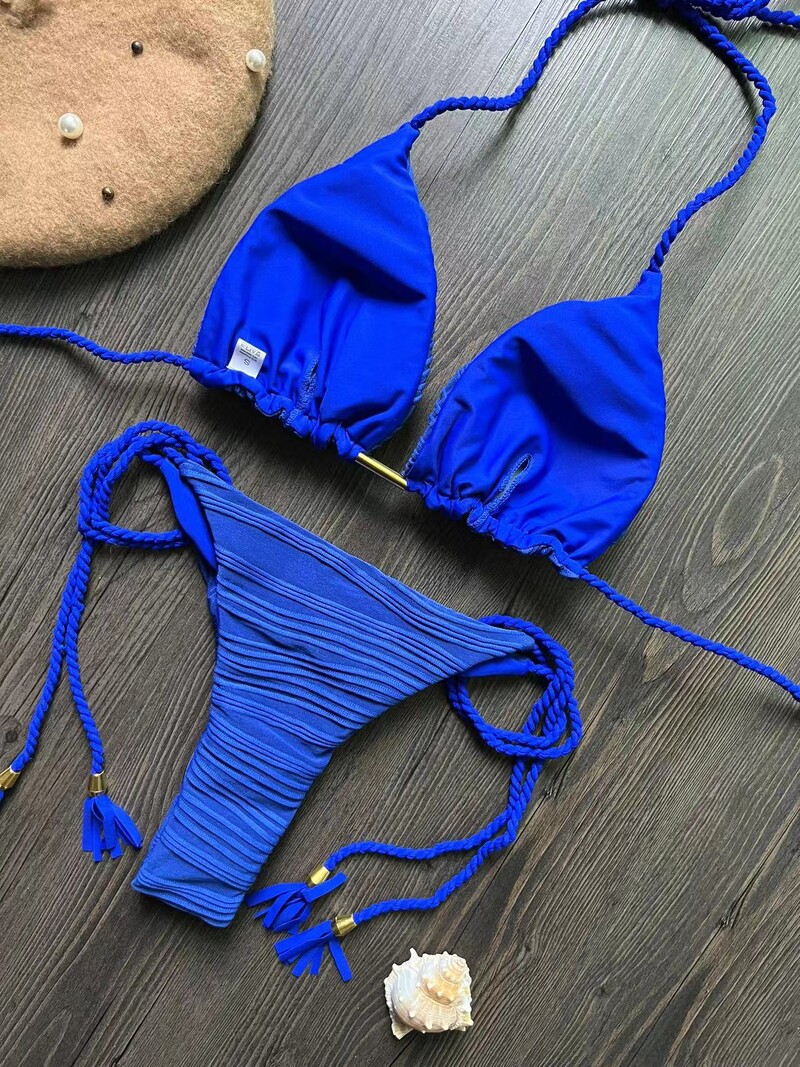 RUOTONGSEPT seksualus bikinio rinkinys, 2024 m. maudymosi kostiumėlis, moteriškas maudymosi kostiumėlis „Push Up Thong“ braziliškas maudymosi kostiumėlis paplūdimio dėvėjimas „Biquini“ besimaudantis moteriškas