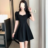 Elegantne salendav lühikeste varrukatega kleit vabaaja A-joonega seelik, vöökohaga moodne suvekleit