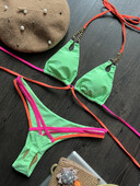 Para Praia Sexy Πολύχρωμα Push Up Γυναικεία Μαγιό Brazilian Bikini 2023 Halter Biquini Holiday Two Pieces μαγιό